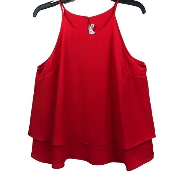 Pink Rose Red Double Layer Top - Picture 1 of 5